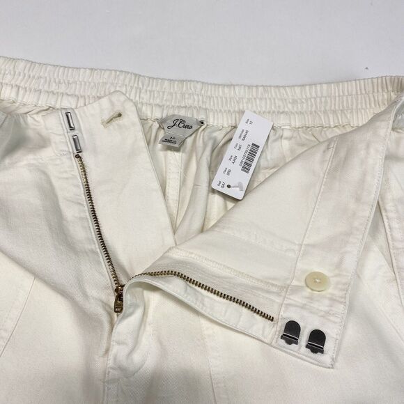 J Crew Seaside Crop Pants Sz 12 Hi-Rise Lyocell Off White Casual Ankle Crop NEW - Picture 3 of 11